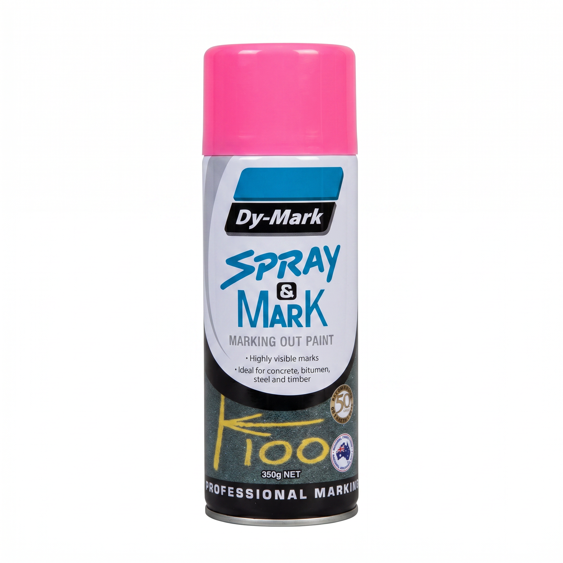 Marking Paint Spray Dymark 350g Fluro Pink - Omni Packaging 