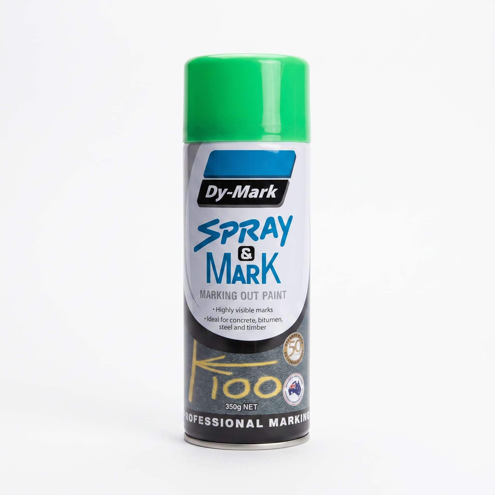 Marking Paint Spray Dymark 350g Fluro Green - Omni Packaging 