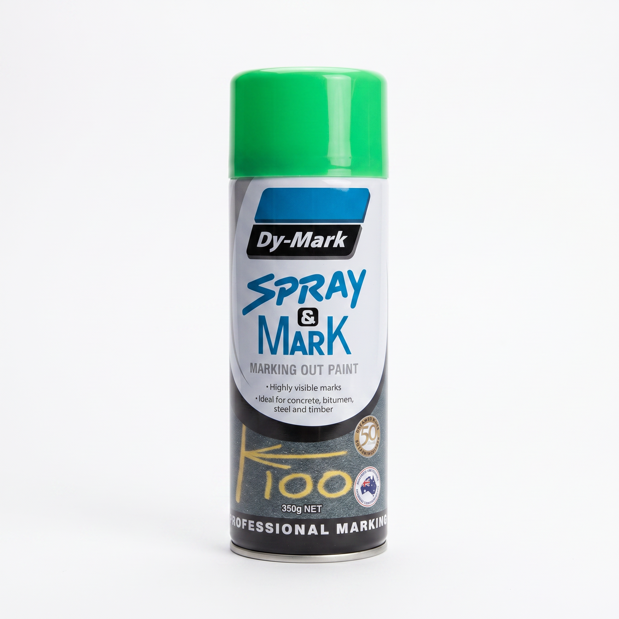 Marking Paint Spray Dymark 350g Fluro Green - Omni Packaging 