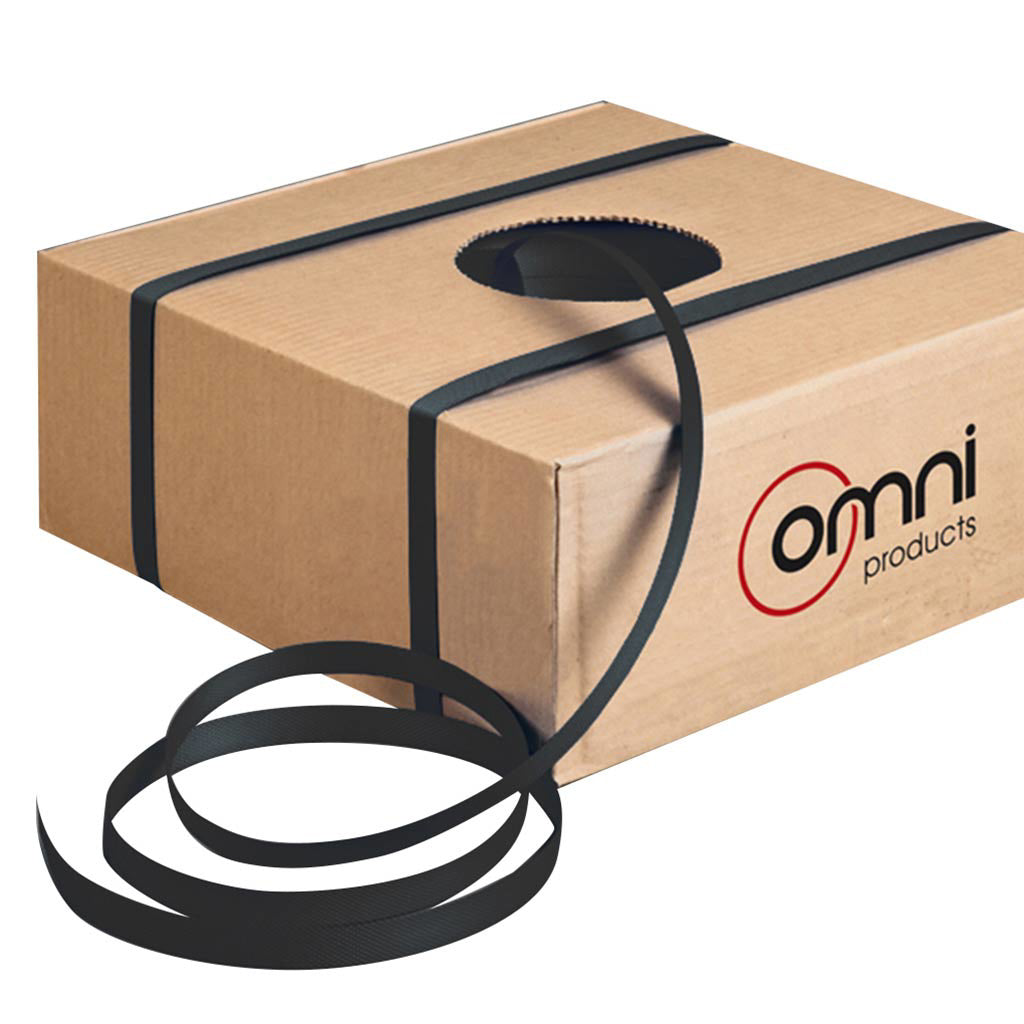 Poly Strapping in Dispenser Box Omni Heavy Duty Black 19mm x 1000m - Omni Packaging 
