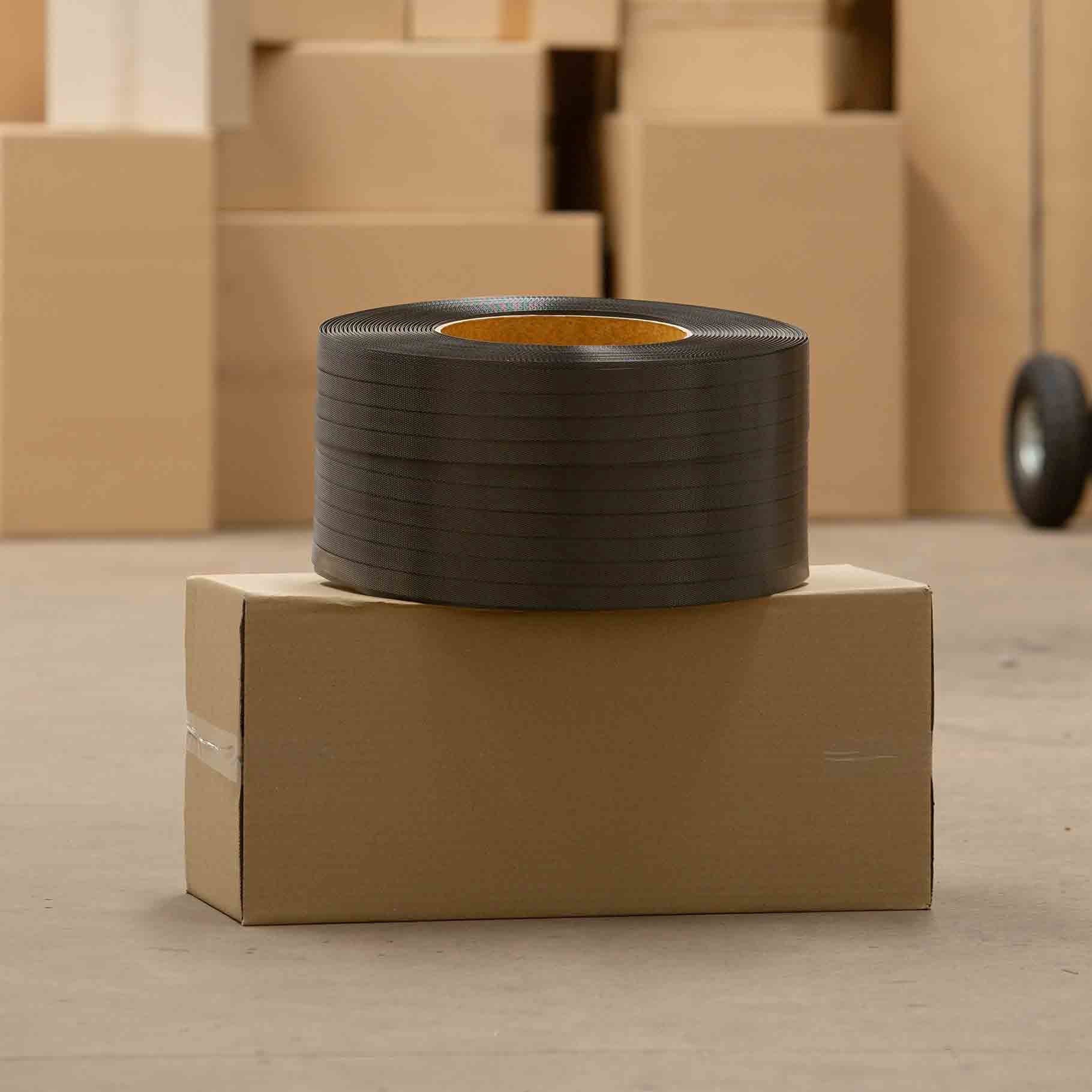 Poly Strapping Heavy Duty Omni Black 19mm x 1000m - Omni Packaging 