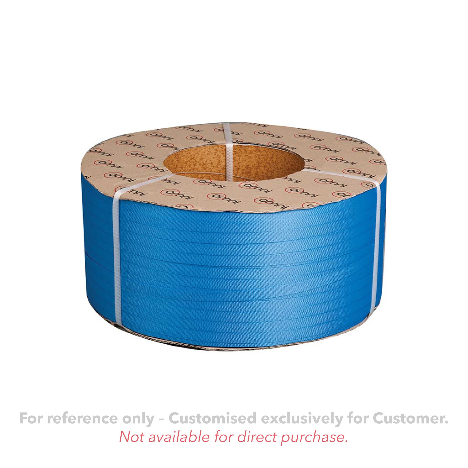 30% Recycled Poly Strapping Super Premium Machine Grade 12mm x 3000m Blue - Omni Packaging 