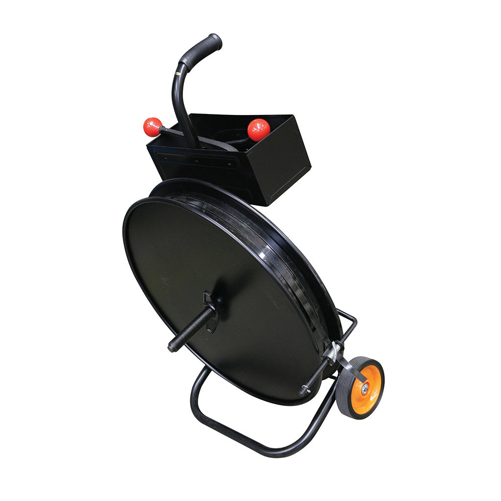 Steel Strapping Dispenser Trolley on Wheels with Tool Holder Rope Wound - Omni Packaging 