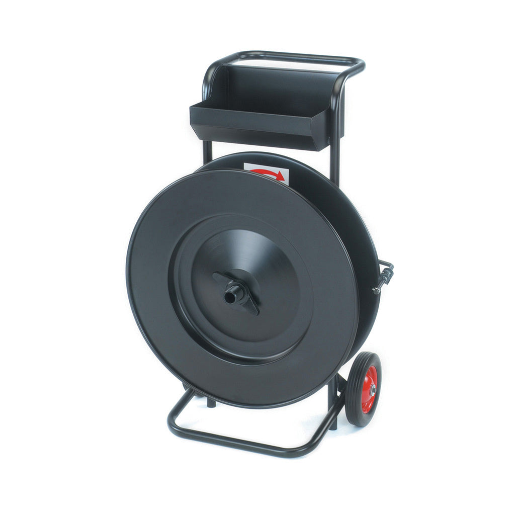 Polyester Strapping Dispenser Trolley on Wheels with Tool Holder 406mm ID - Omni Packaging 