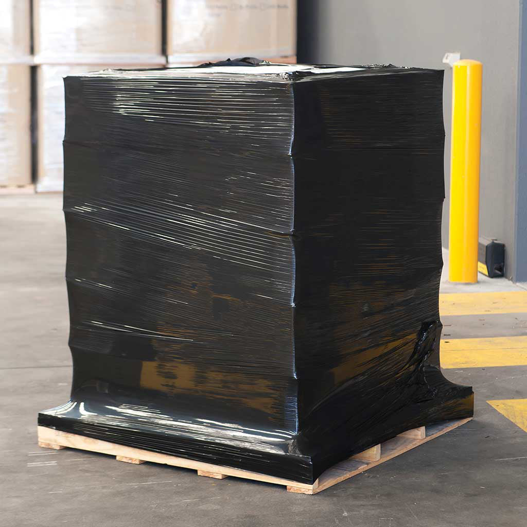 Black Pallet Wrap - Blown Hand Stretch Film 500mm x 400m - Omni Packaging 