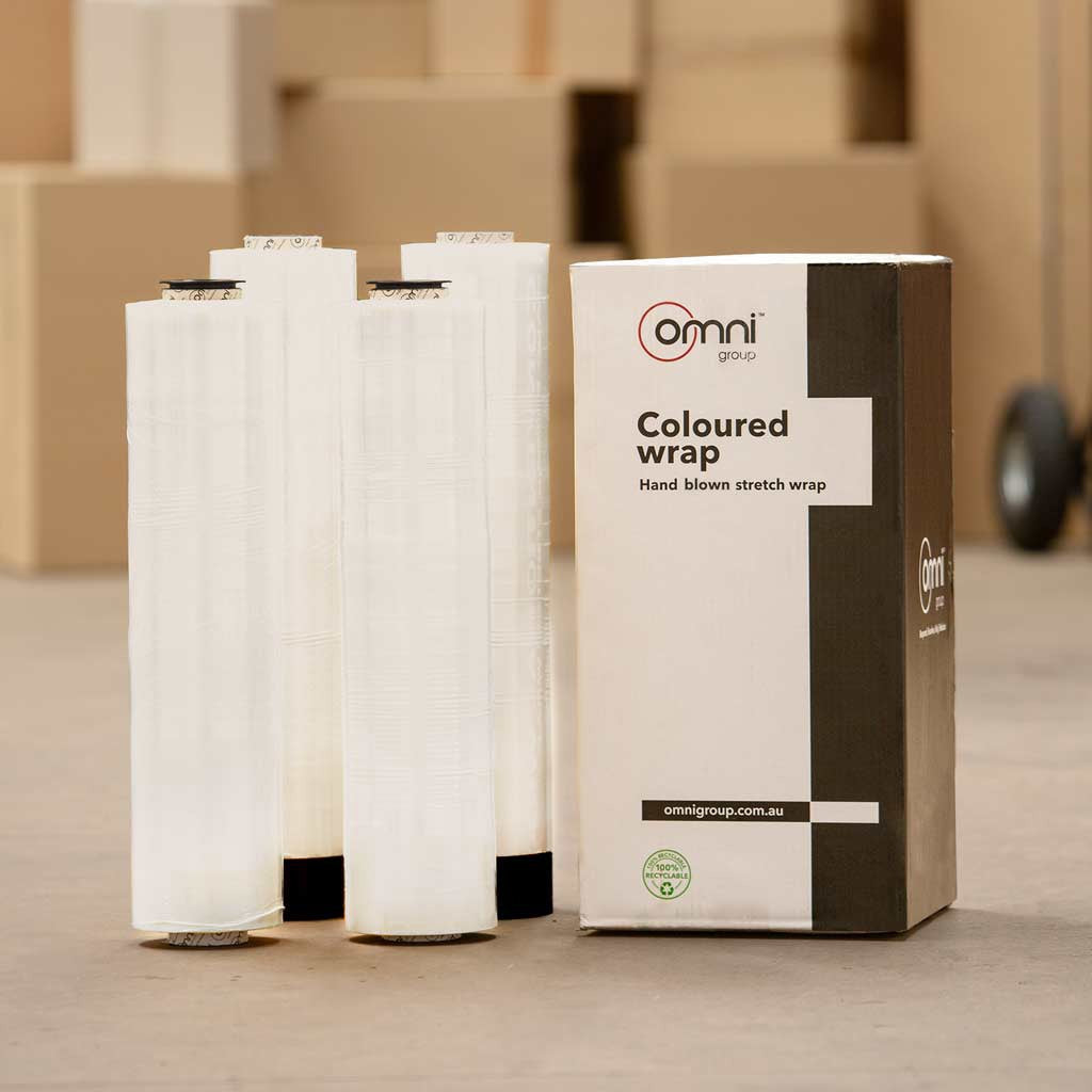 White Pallet Wrap - Blown Hand Stretch Film 500mm x 400m - Omni Packaging 