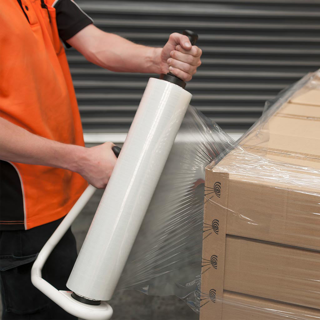 White Pallet Wrap - Blown Hand Stretch Film 500mm x 400m - Omni Packaging 