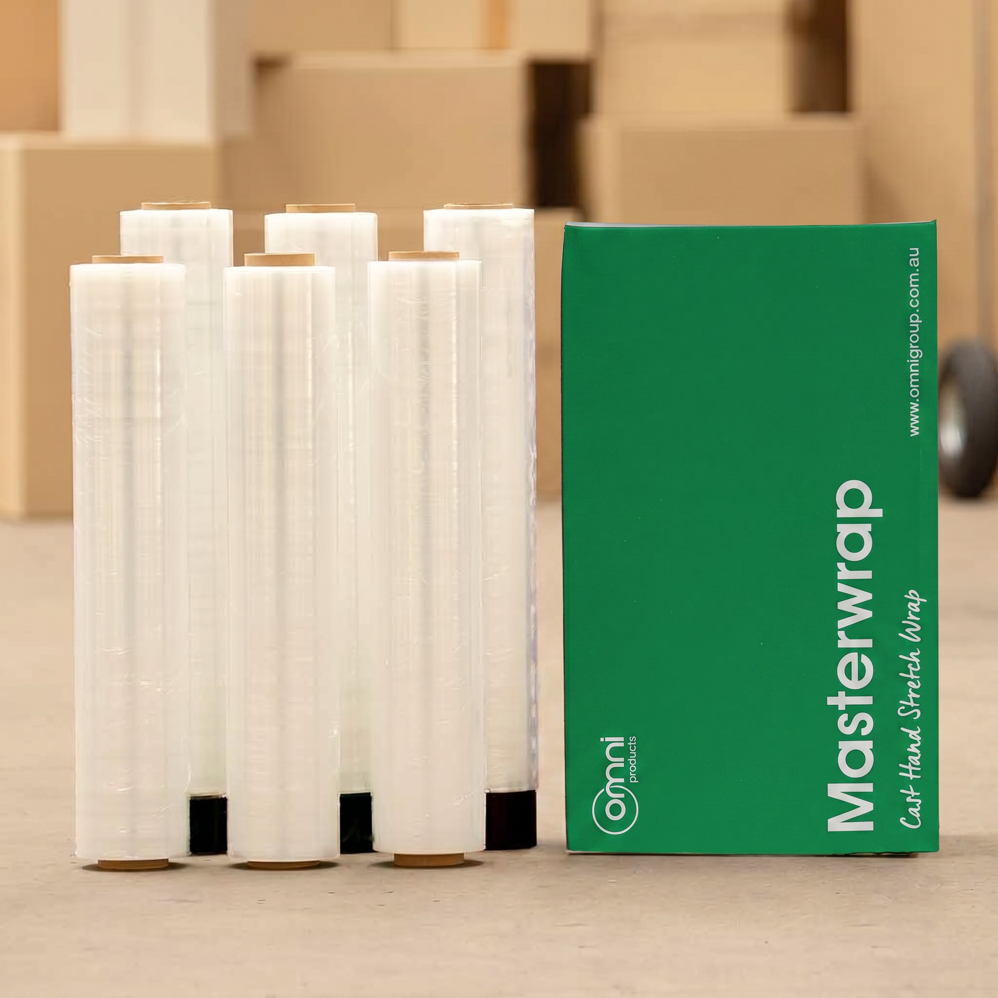 Masterwrap 20 Anti Static Hand Pallet Wrap - Clear Cast Stretch Film 500mm x 380m - Omni Packaging 