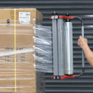 Elite Rolled Edge Plus Hand Pallet Wrap - Clear Cast Stretch Film 430mm x 600m - Omni Packaging 