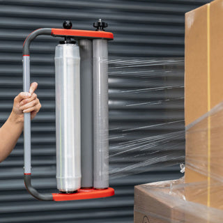 Elite Rolled Edge Plus Hand Pallet Wrap - Clear Cast Stretch Film 430mm x 600m - Omni Packaging 