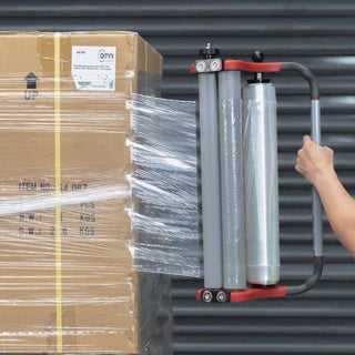 Elite Rolled Edge Hand Pallet Wrap - Clear Cast Stretch Film 430mm x 800m - Omni Packaging 