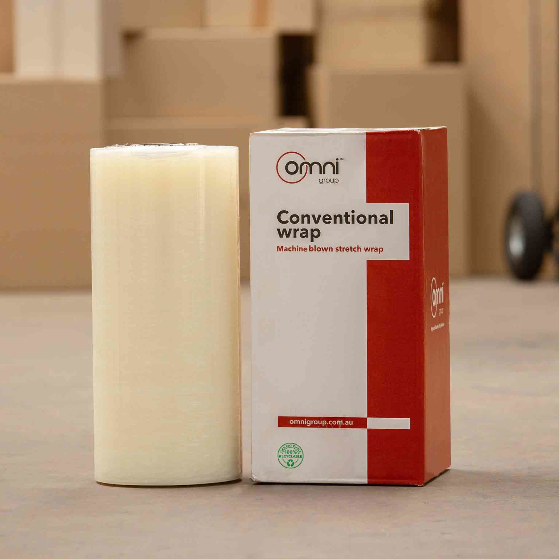Machine Pallet Wrap - Clear Blown Stretch Film 500mm x 1630m x 20um - Omni Packaging 