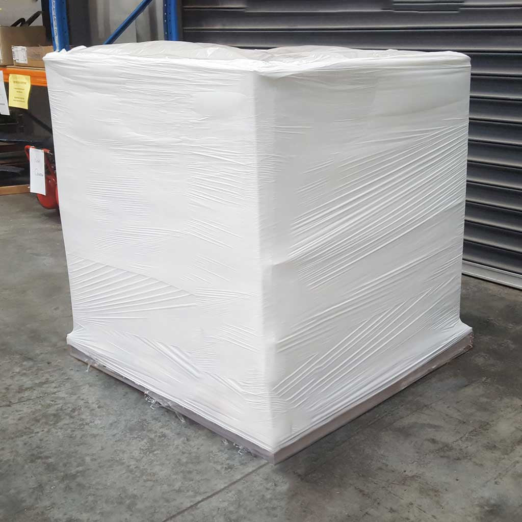 White Machine Pallet Wrap - Blown Stretch Film 500mm x 1500m - Omni Packaging 
