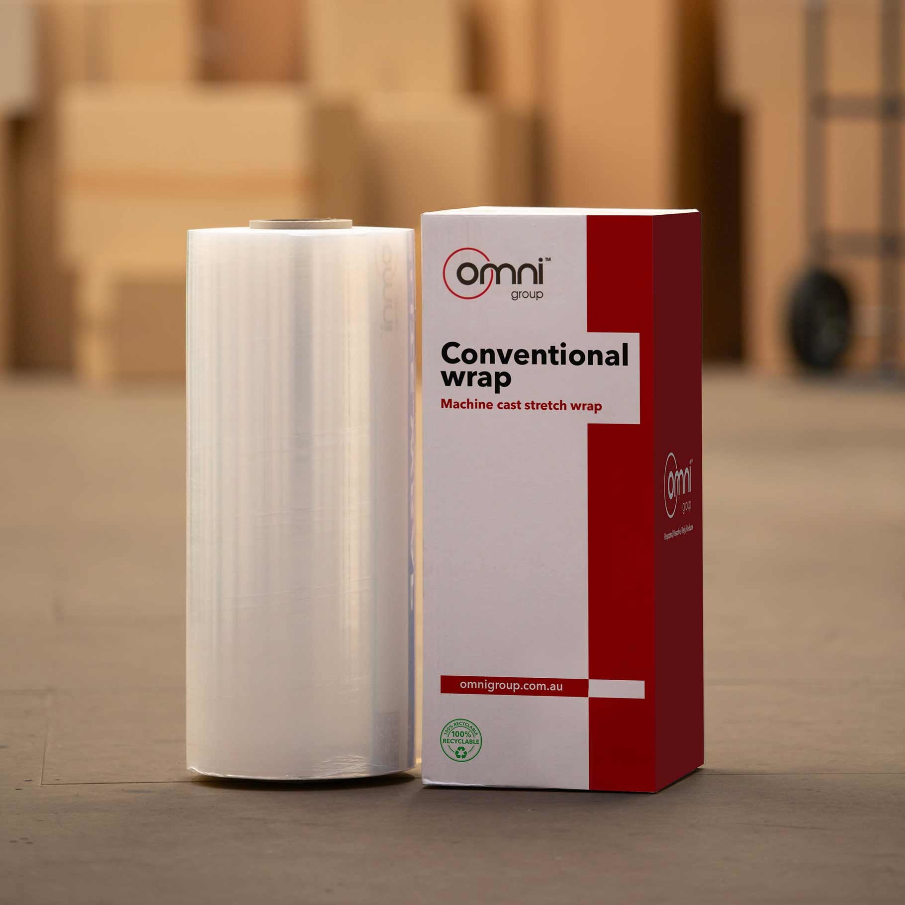 Machine Pallet Wrap - Clear Cast Stretch Film 500mm x 20um - Omni Packaging 