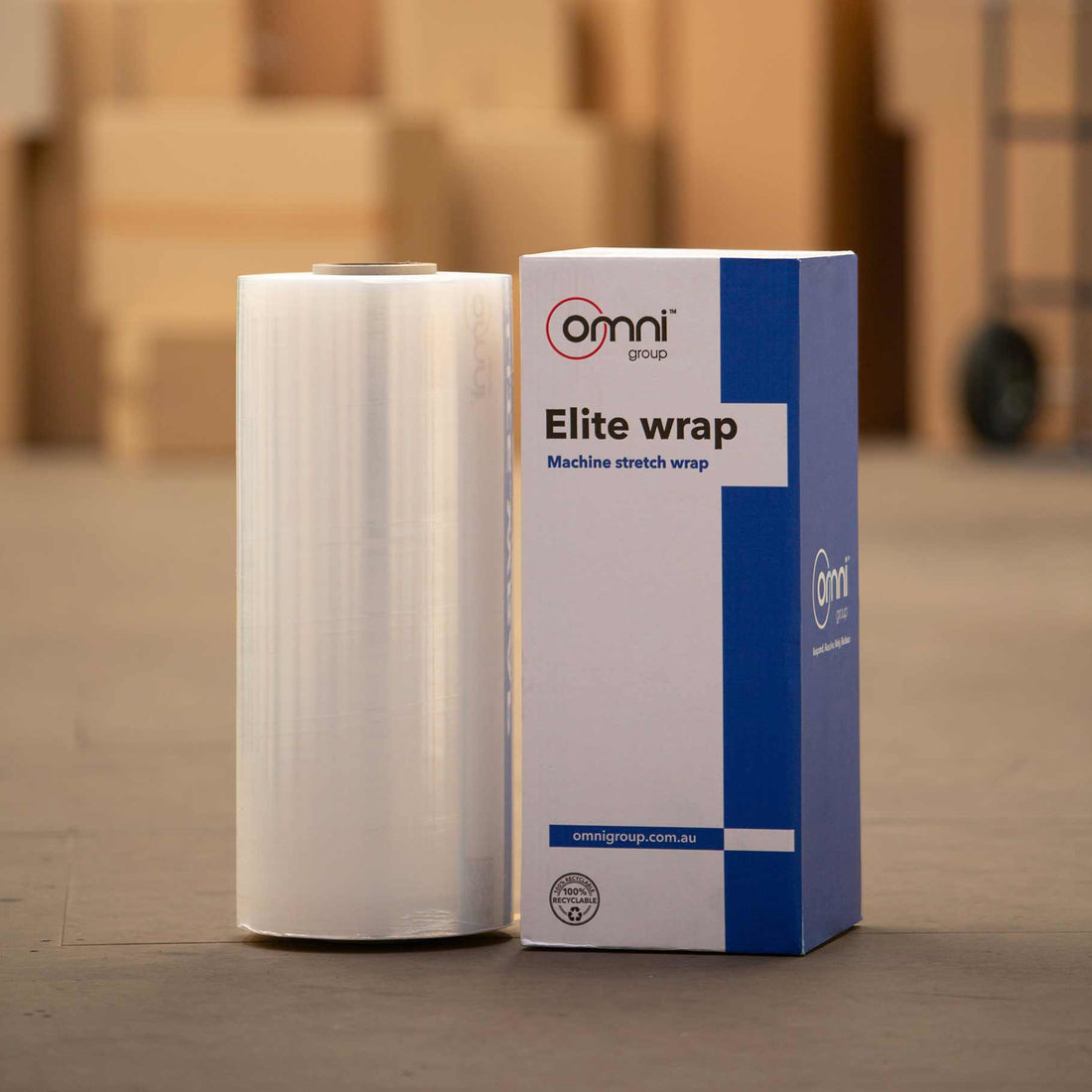 Elite Machine Pallet Wrap - Clear Cast Stretch Film 500mm x 2000m - Omni Packaging 