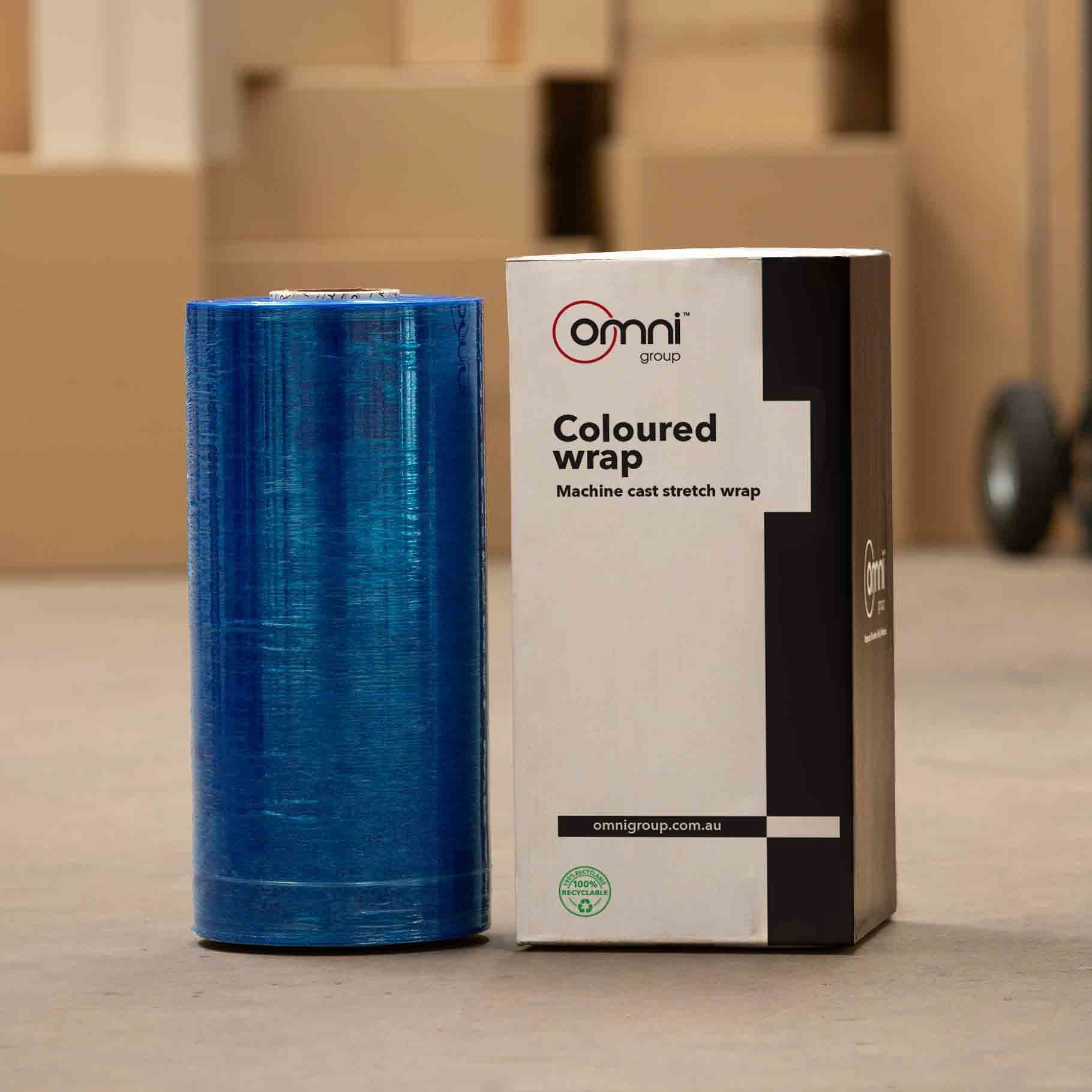 Blue Machine Pallet Wrap - Cast Stretch Film 500mm x 1500m x 23um - Omni Packaging 
