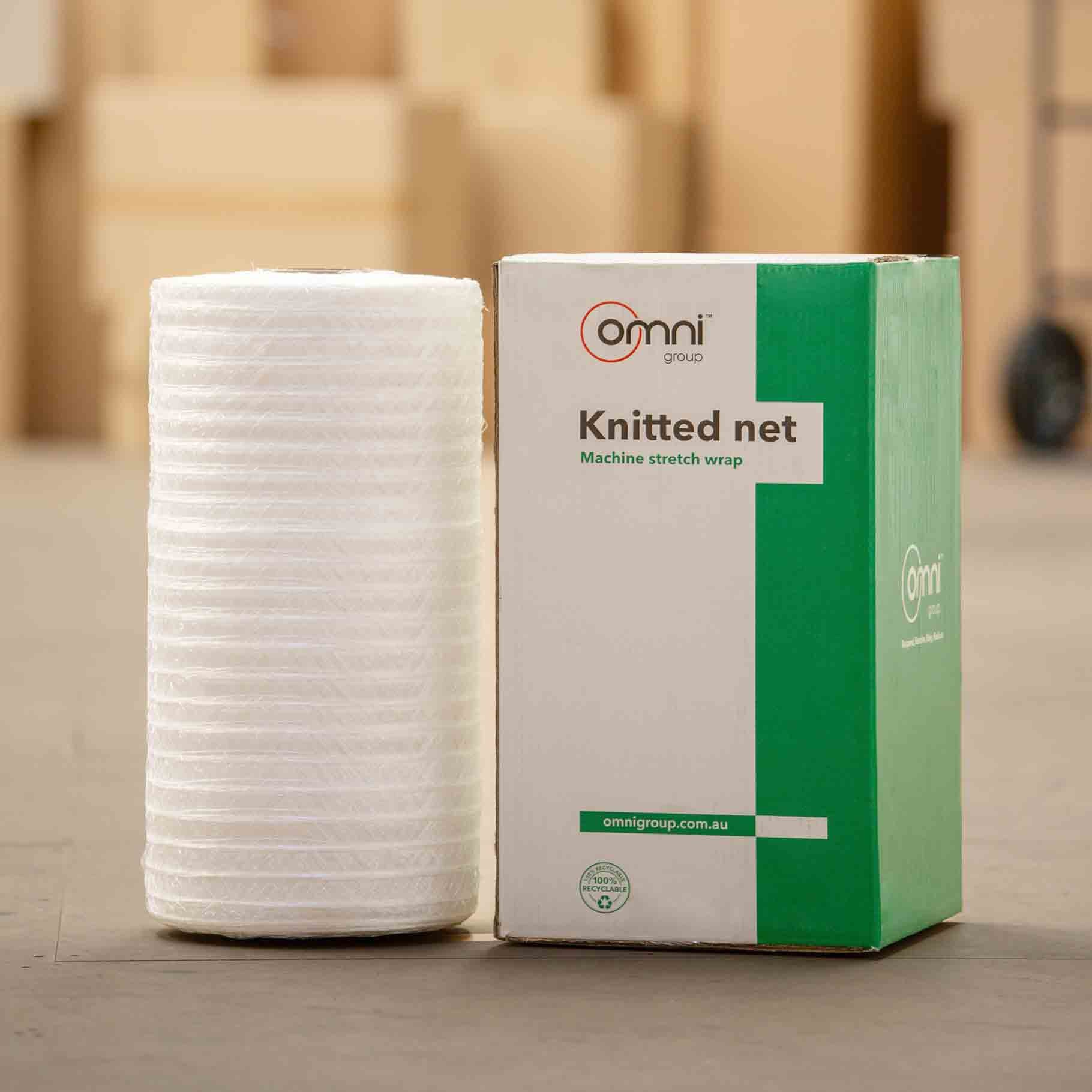 Knitted Pallet Netting Machine Stretch Wrap 500mm x 3000m - Omni Packaging 
