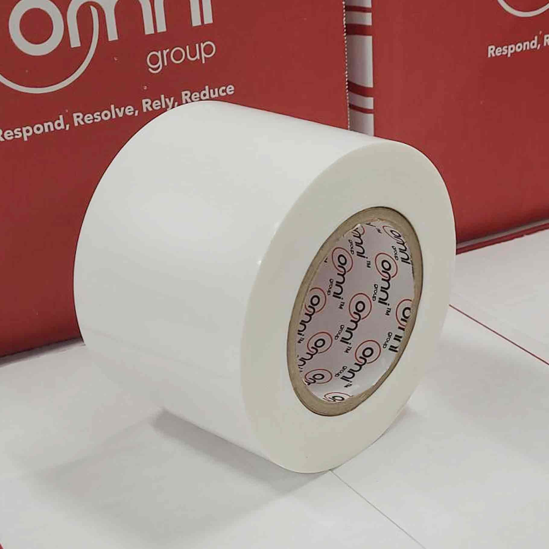 PE Shrink Tape 144mm x 55m 170um White - Omni Packaging 