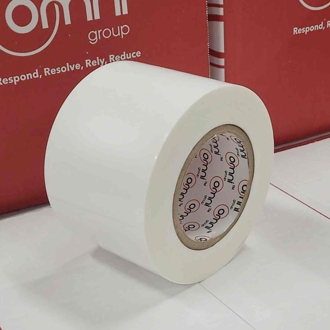 PE Shrink Tape 96mm x 55m 170um White - Omni Packaging 