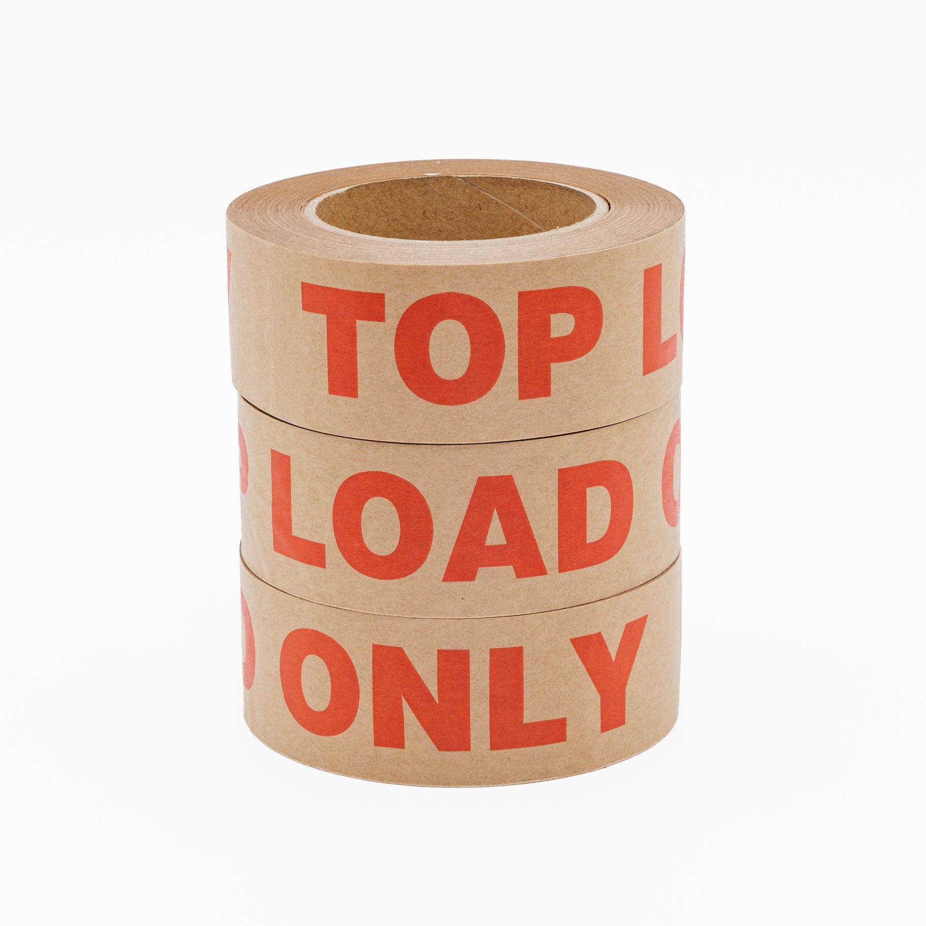 Kraft Paper TOP LOAD ONLY Tape 48mm x 50m Red on Brown - Omni Packaging 