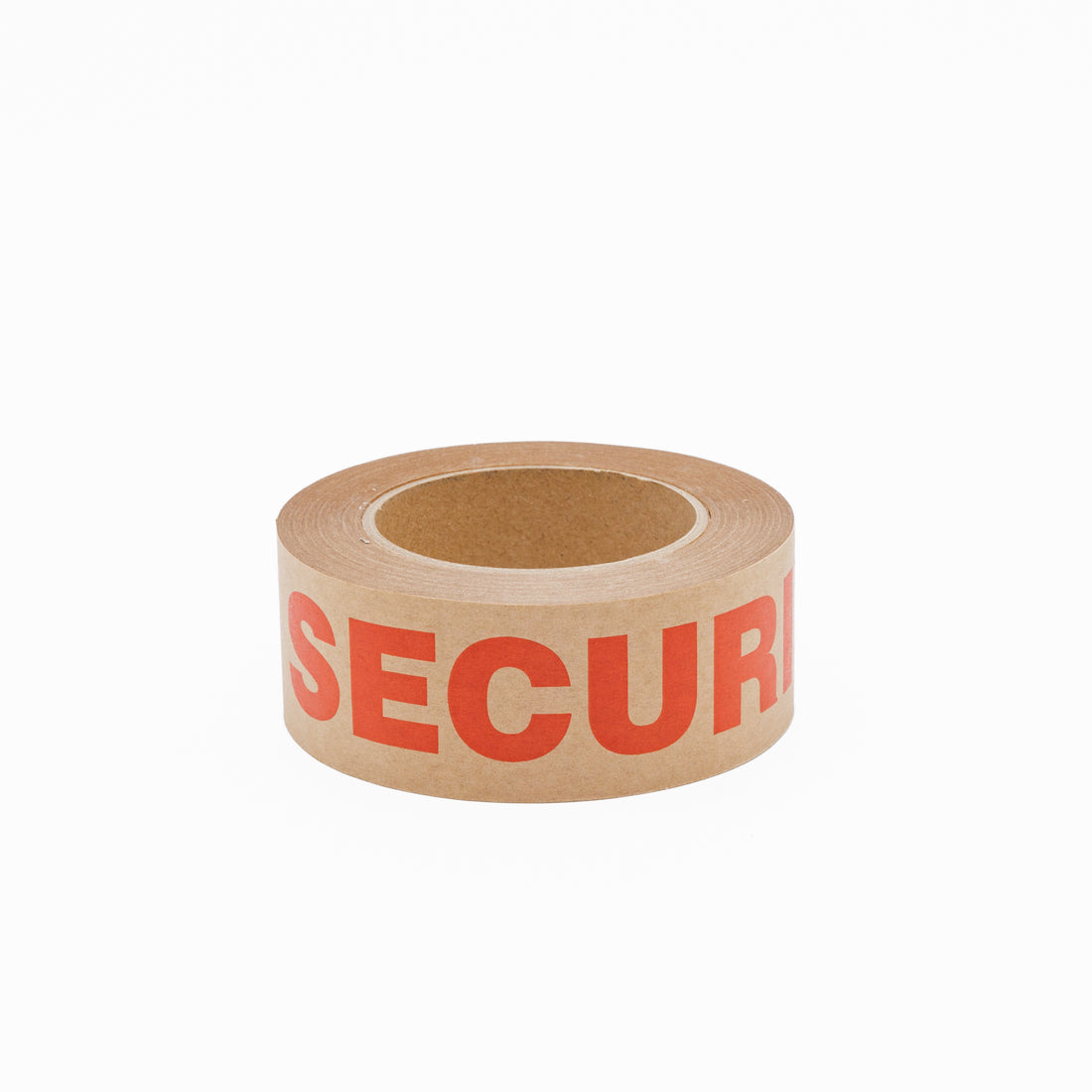 Kraft Paper SECURITY SEAL Tape 48mm x 50m Red on Brown - Omni Packaging 