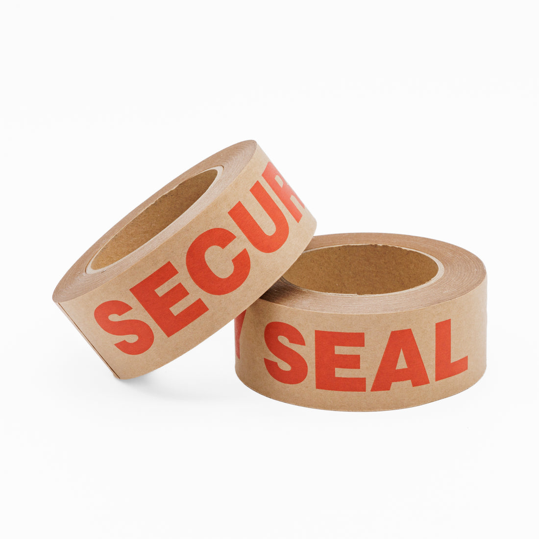 Kraft Paper SECURITY SEAL Tape 48mm x 50m Red on Brown - Omni Packaging 