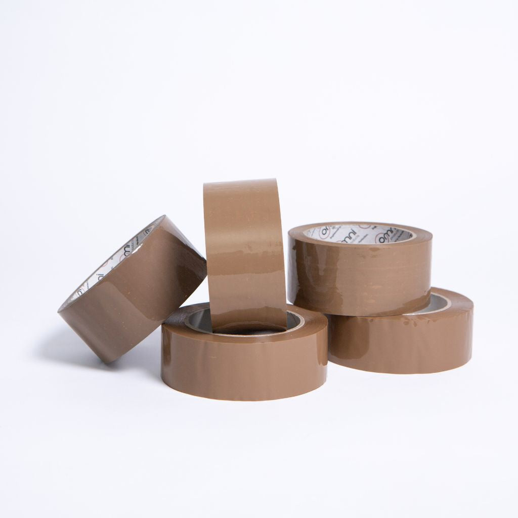 Packaging Tape Omni PR30 Natural Rubber Adhesive 48mm x 75m Brown - Omni Packaging 