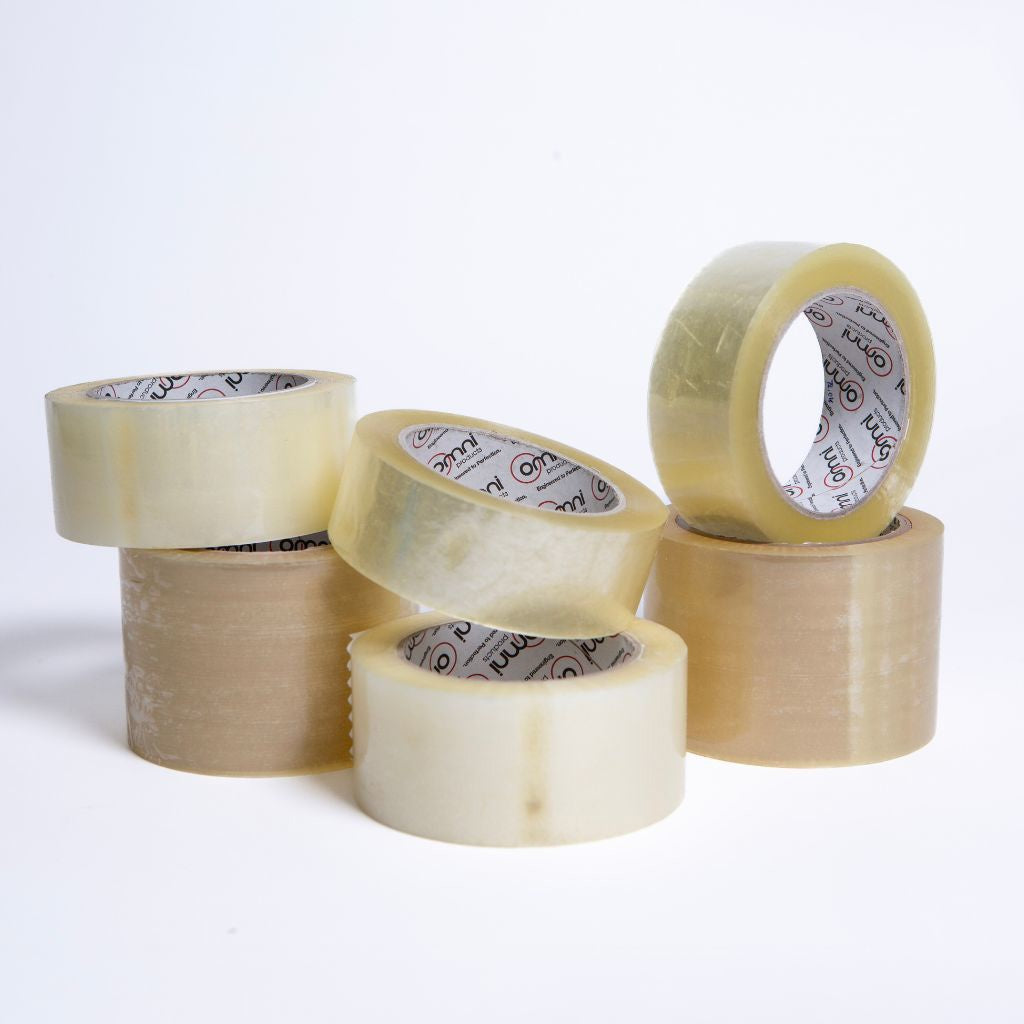Packaging Tape Omni PLP30 Acrylic Adhesive 18mm x 75m Clear - Omni Packaging 