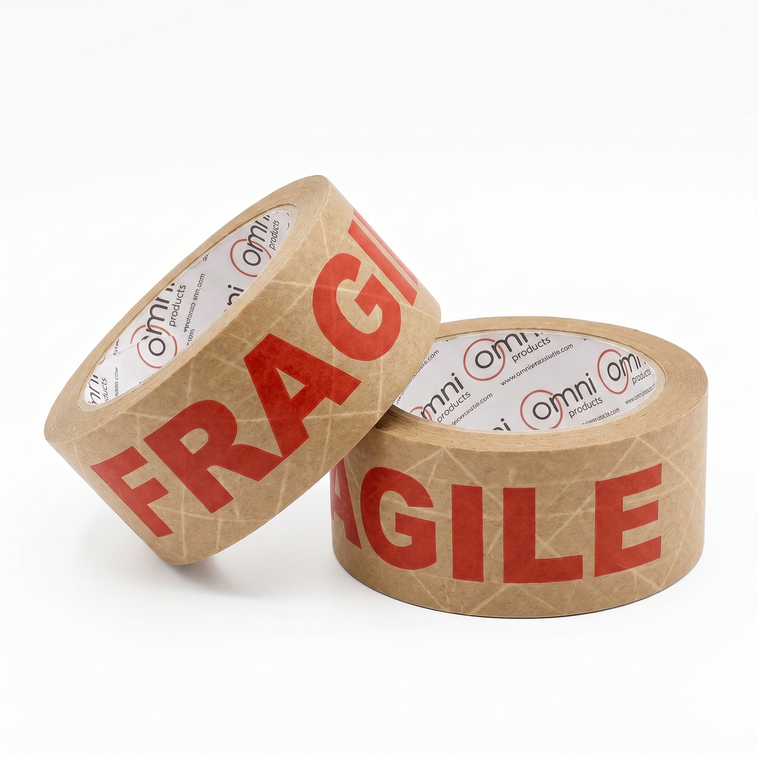 FRAGILE Reinforced Gummed Tape Black on Brown 60mm x 92m
