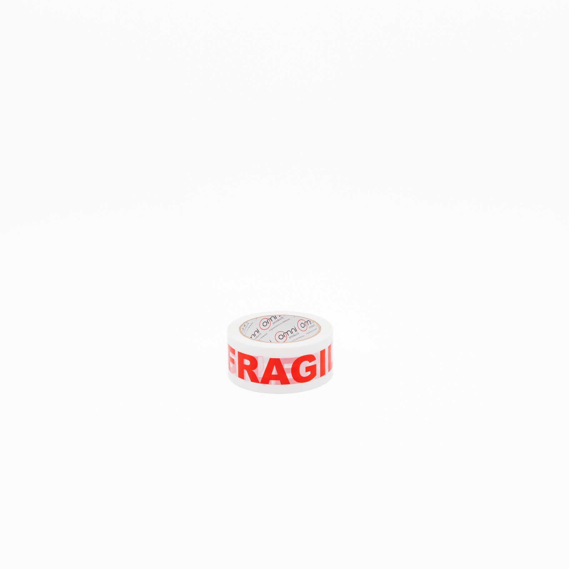 Fragile Tape Omni PP 48mm x 66m Red/White - Omni Packaging 