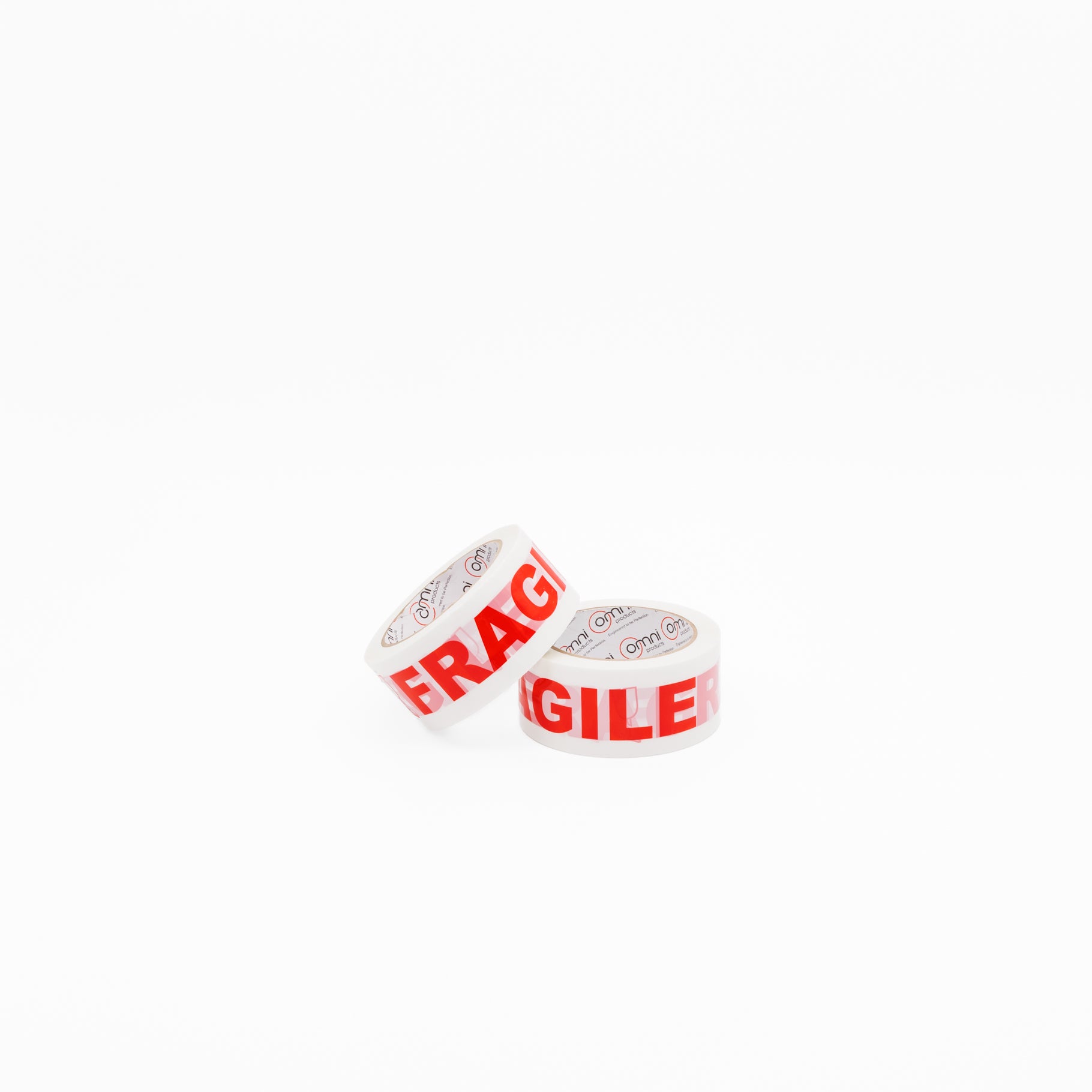 Fragile Tape Omni PP 48mm x 66m Red/White - Omni Packaging 