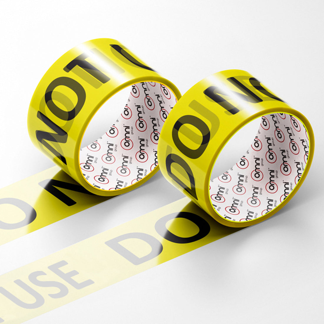 DO NOT USE Tape PP 48mm x 66m Black on Yellow - Omni Packaging 