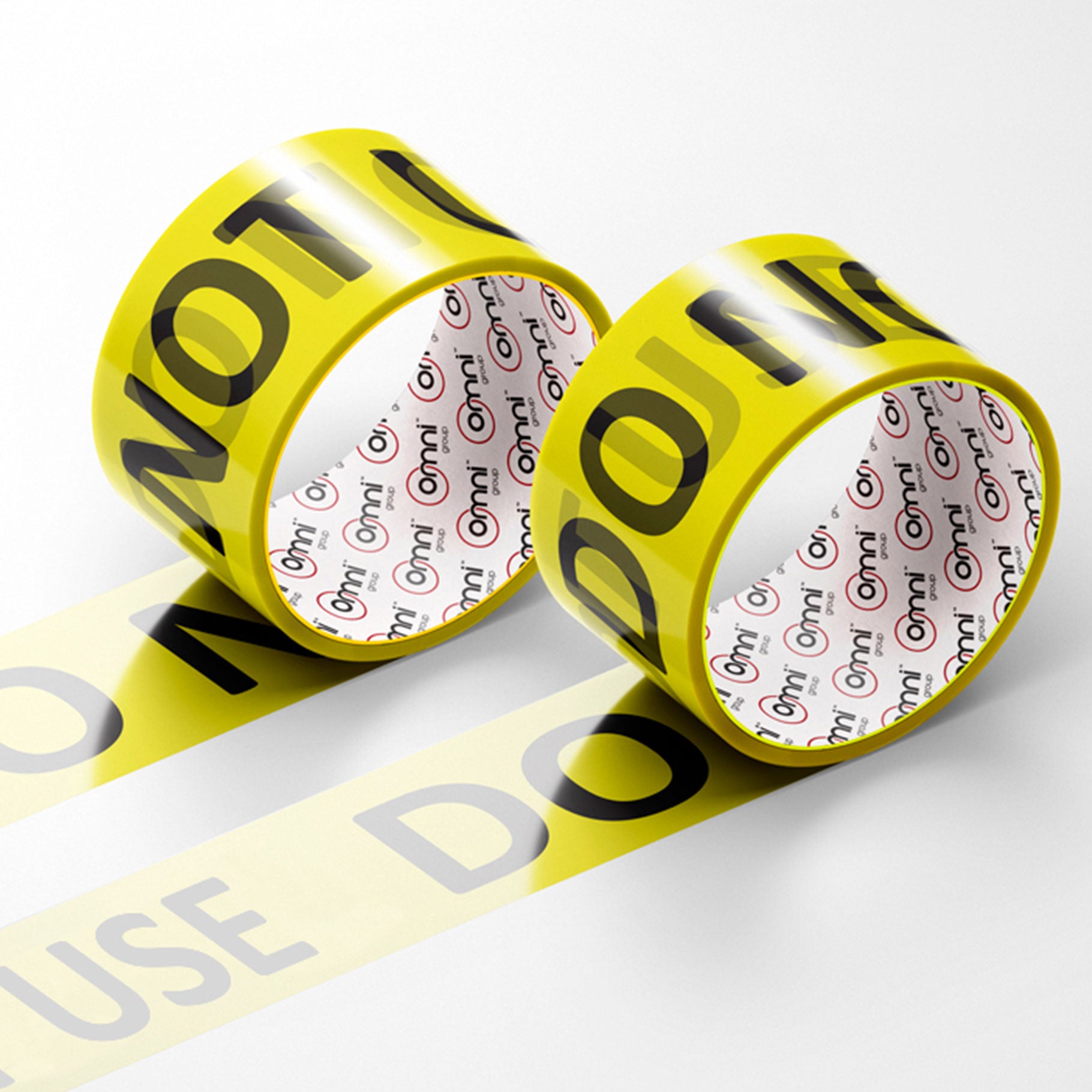 DO NOT USE Tape PP 48mm x 66m Black on Yellow - Omni Packaging 