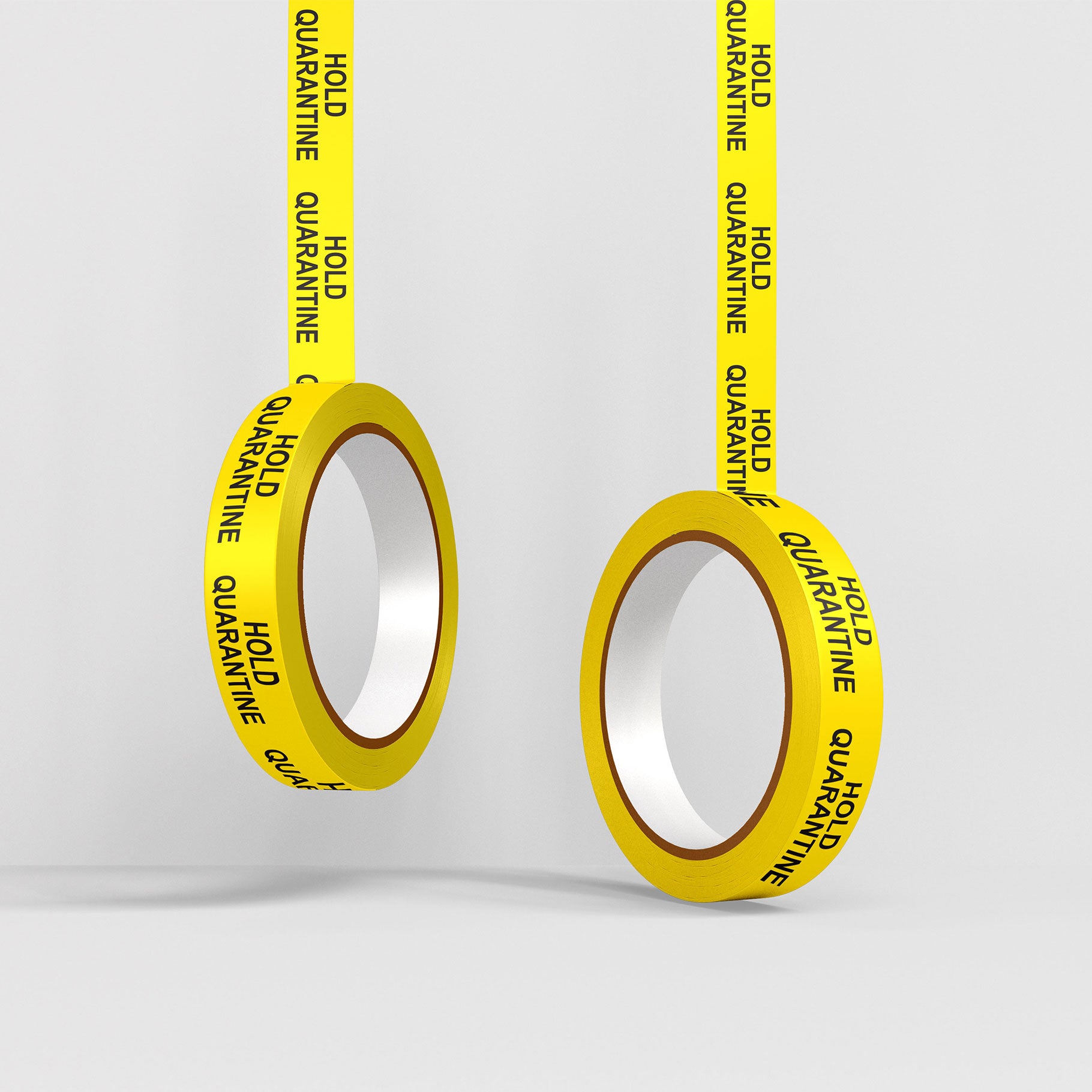 HOLD QUARANTINE Tape PVC 36mm x 100m Black on Yellow - Omni Packaging 