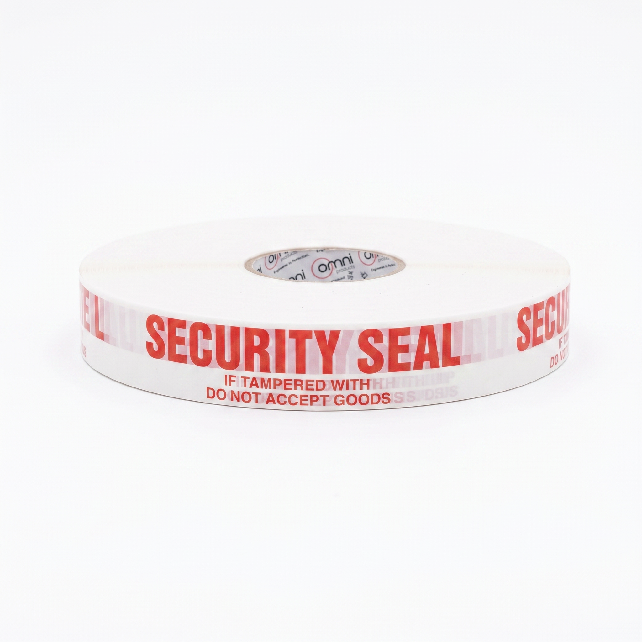 Omni SECURITY SEAL Kerry Printed Heavy Duty Hybrid Machine Tape Red on White 48mm x 990m
