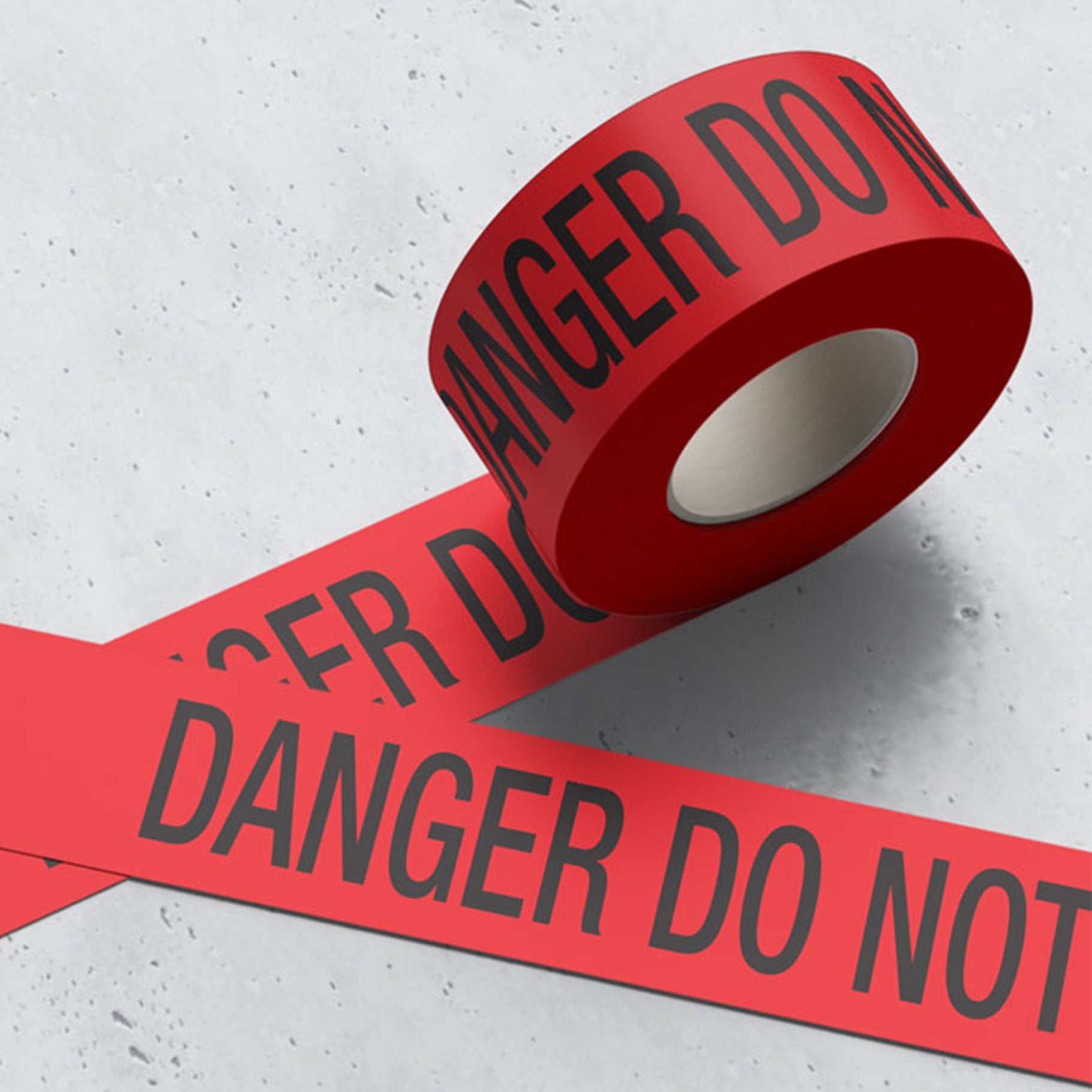DANGER DO NOT ENTER Barrier Tape 72mm x 100m Black on Red - Omni Packaging 