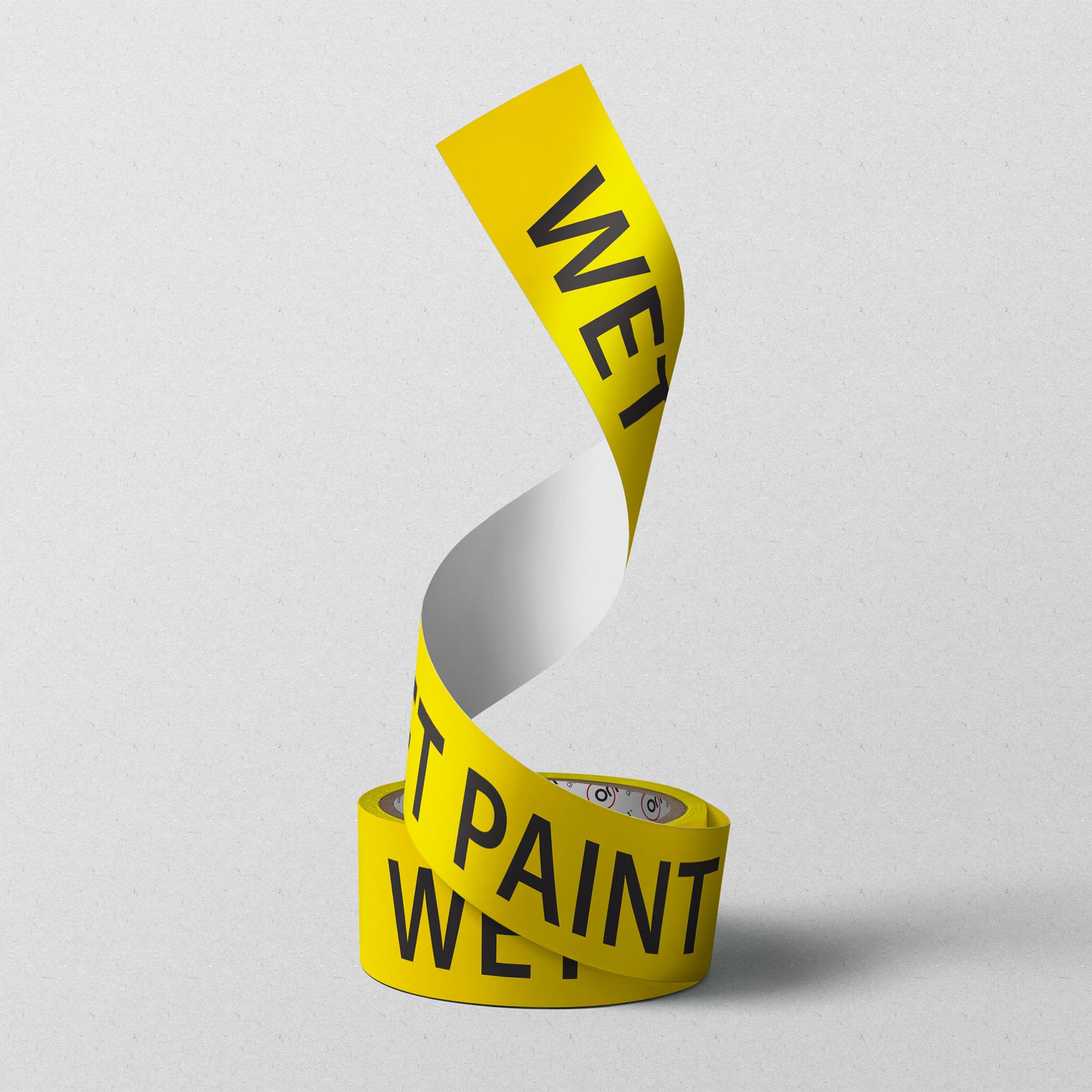 WET PAINT Barrier Tape 72mm x 100m Black on Yellow - Omni Packaging 