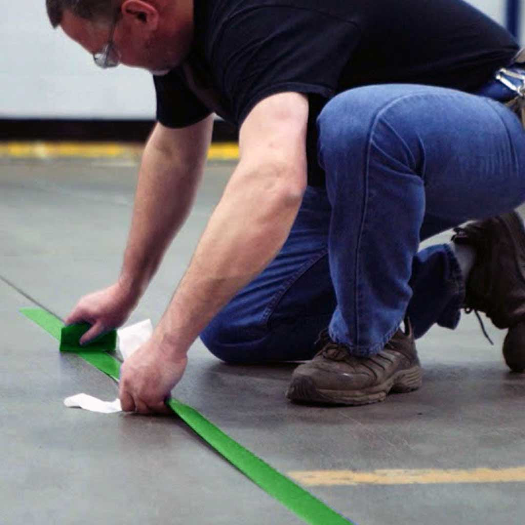 Green Line Marking Tape Heavy Duty PVC 72mm x 33m - Omni Packaging 