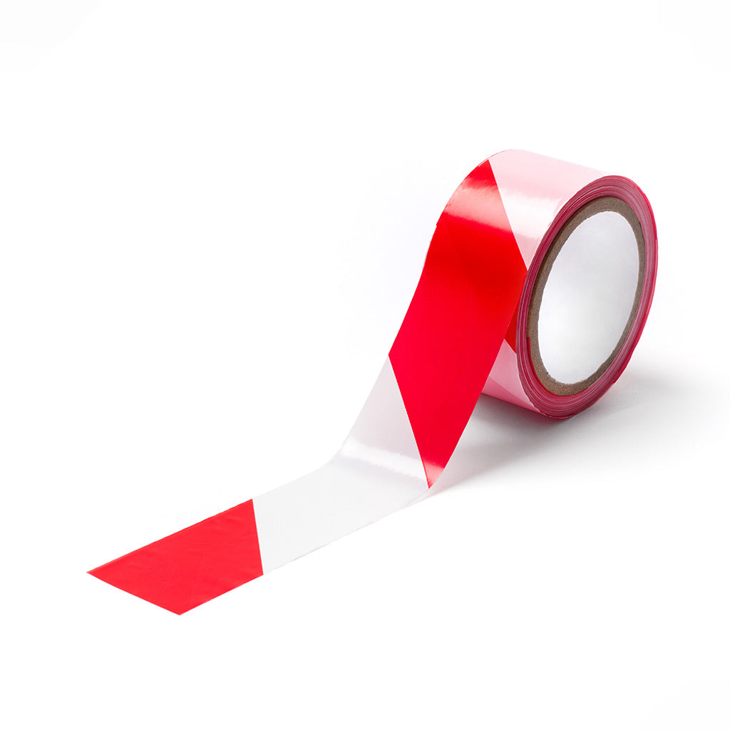 Barrier Tape Red and White Striped 72mm x 100m 24/ctn - Omni Packaging 