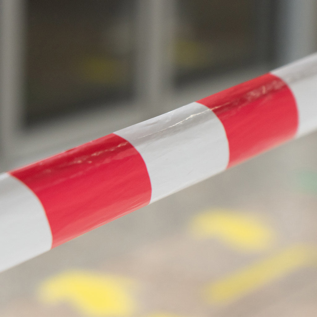 Barrier Tape Red and White Striped 72mm x 100m 24/ctn - Omni Packaging 