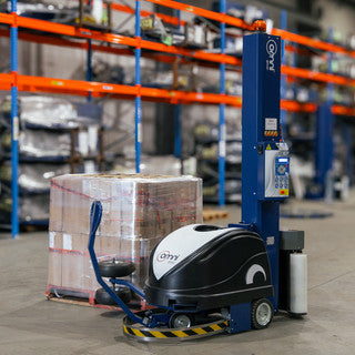 Pallet Wrapping Machine Omni Viverra Mobile Wrapper PPS and Auto cut-off & Lithium Battery - Omni Packaging 
