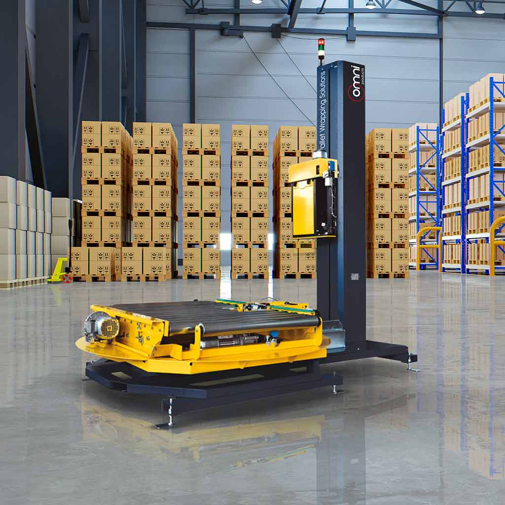 Automatic Wrapper Inline Pallet Wrapping Machine - Extrema Plus - Omni Packaging 