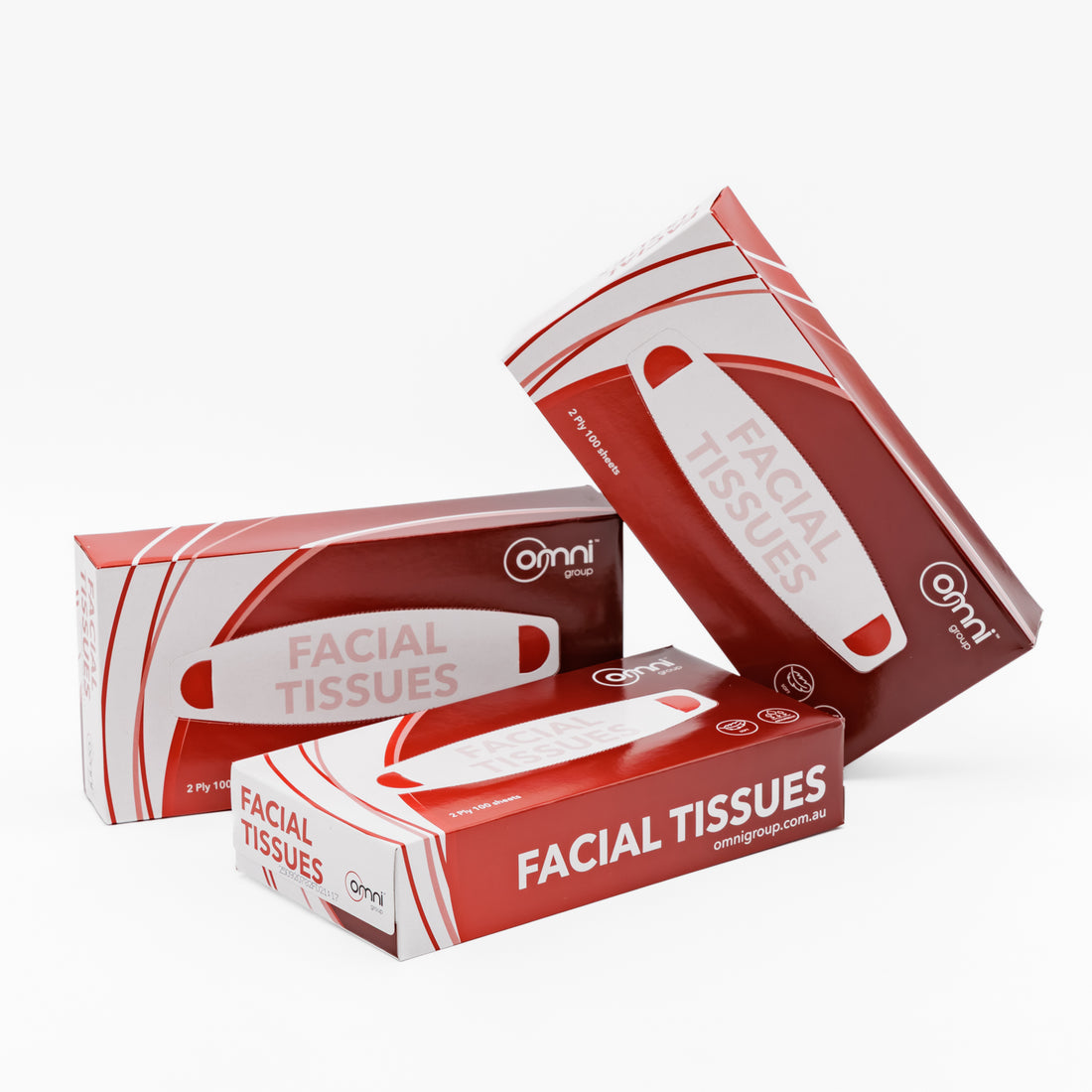 Facial Tissues 2 Ply 100 sheets 48 packs/ctn - Omni Packaging 