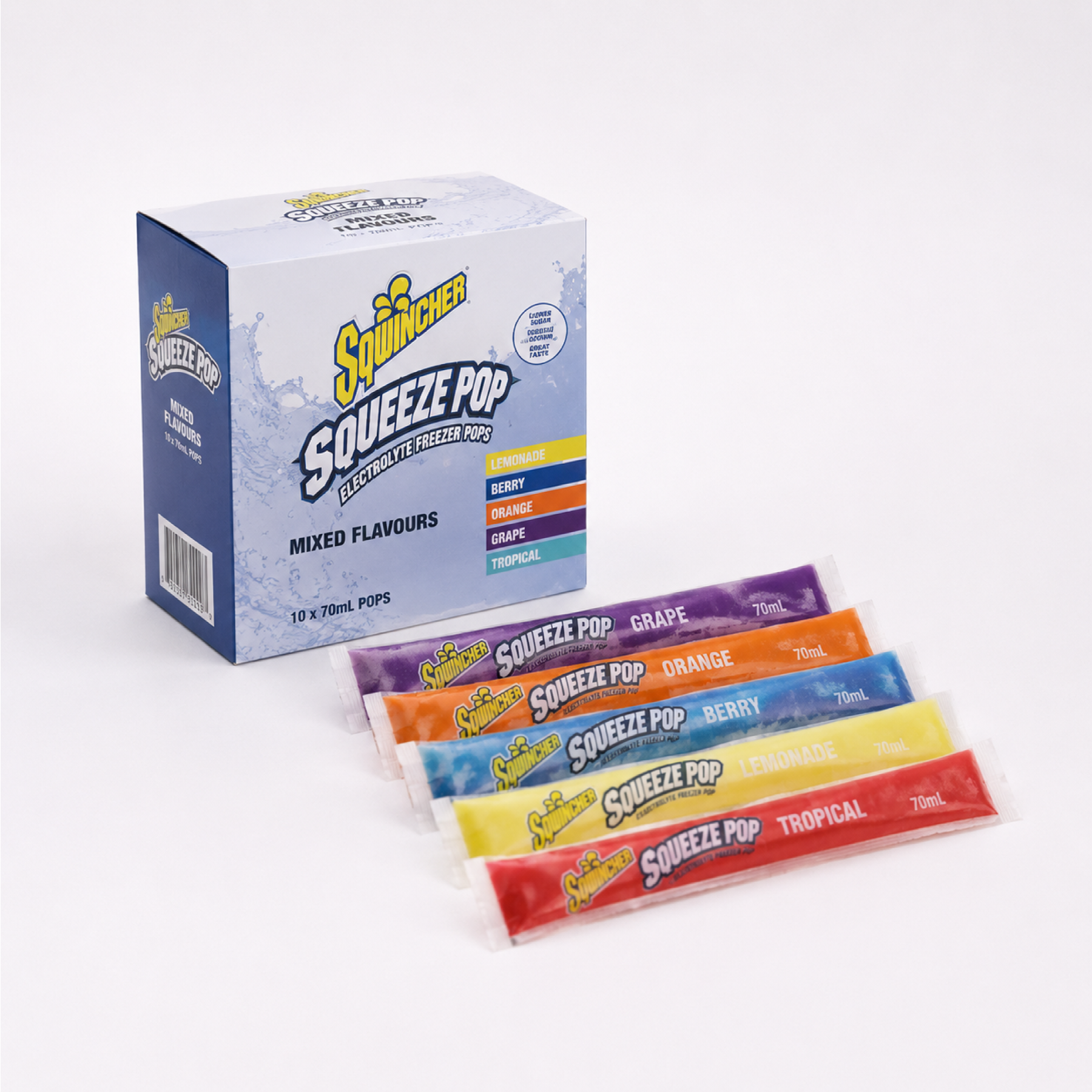 Sqwincher Squeeze Pop Mixed Flavours 10/pack - Omni Packaging 