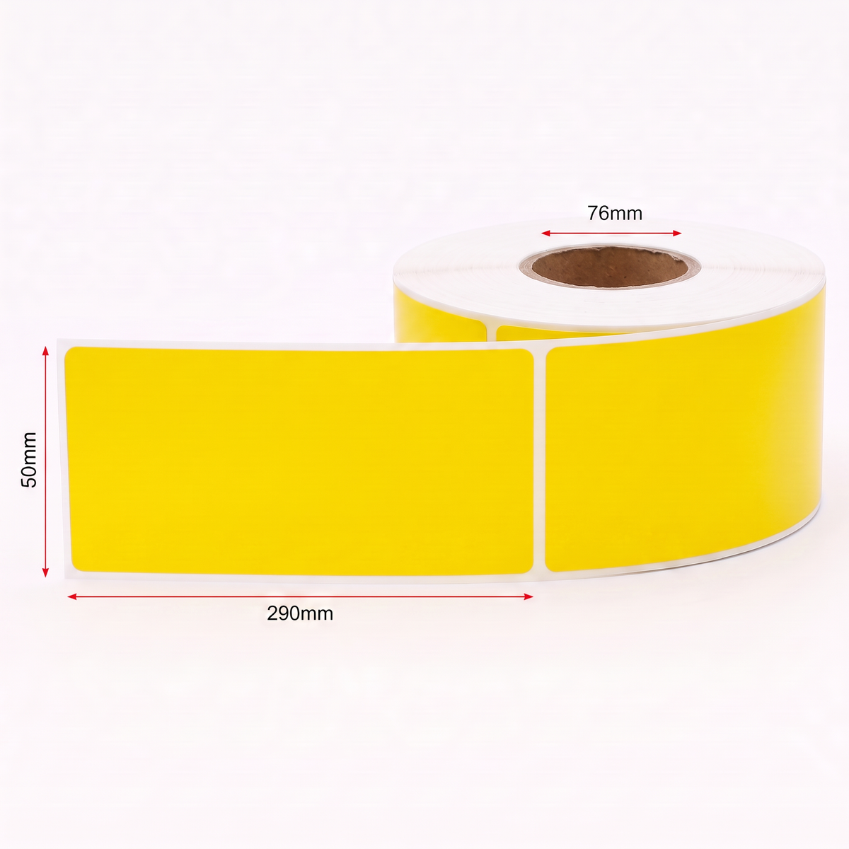 Direct Thermal Synthetic Poly Label 50mm x 290mm 500/roll Yellow - Omni Packaging 