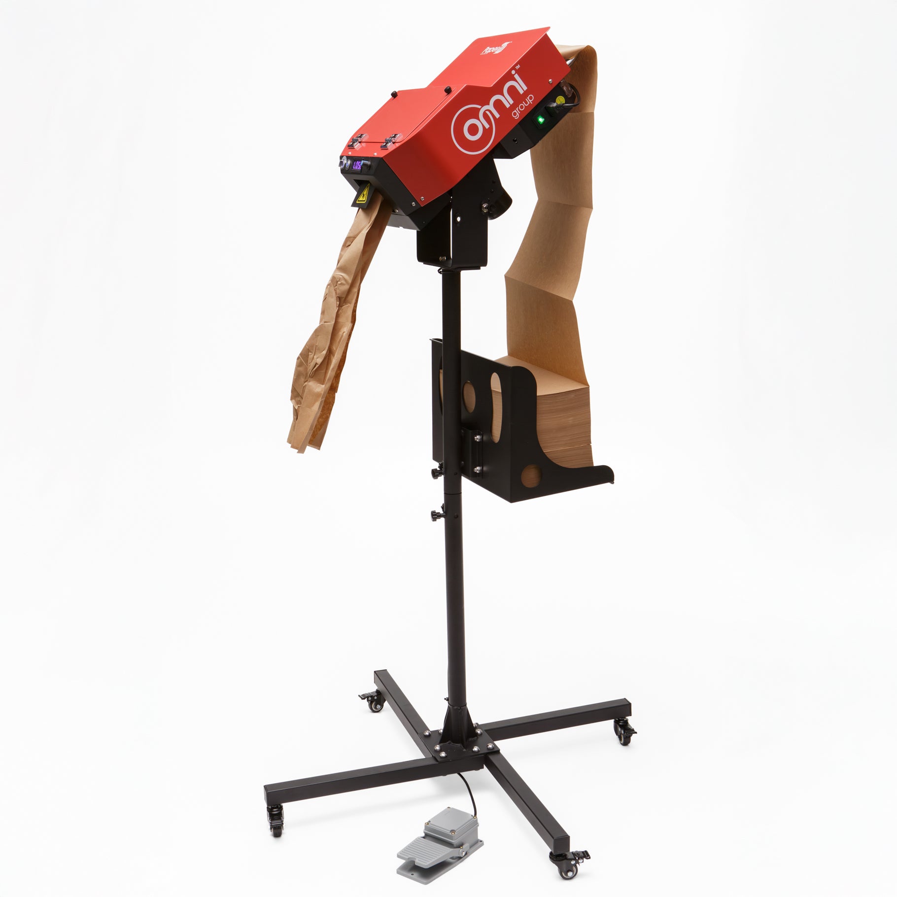 Omni Paperfil Paper Void Fill Machine - On Floor Stand - Omni Packaging 