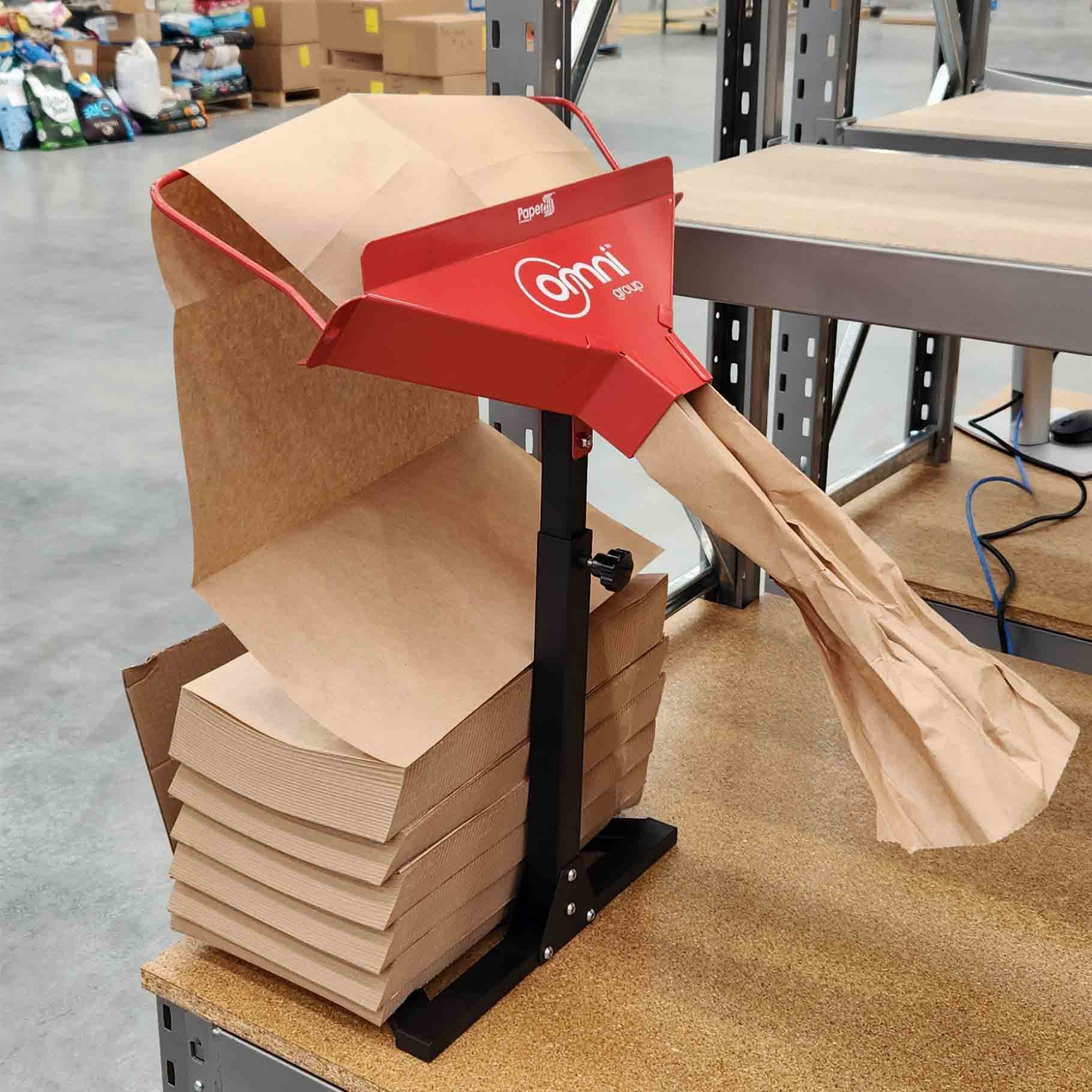 Omni Paperfil Paper Void Fill Manual Dispenser - Bench Mount - Omni Packaging 