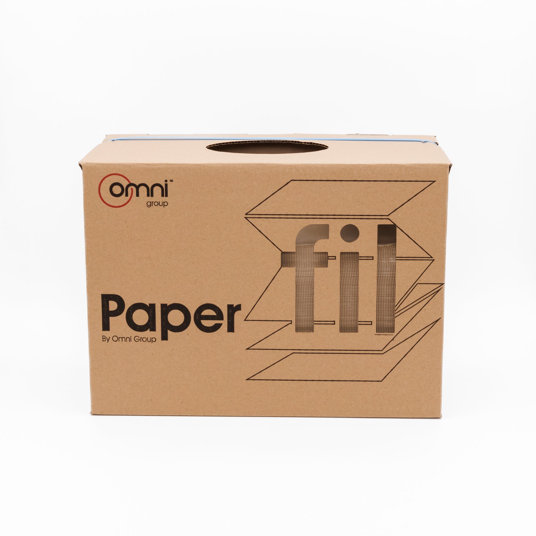 Omni PaperFil™ Paper Void Fill in Dispenser Box - 380mm x 500m - 50gsm - Omni Packaging 
