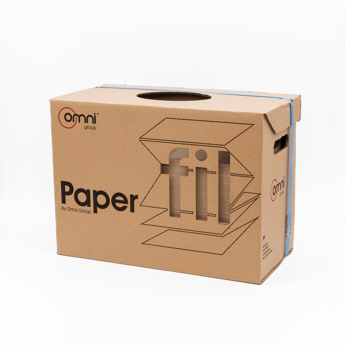 Omni PaperFil™ Paper Void Fill in Dispenser Box - 380mm x 500m - 50gsm - Omni Packaging 