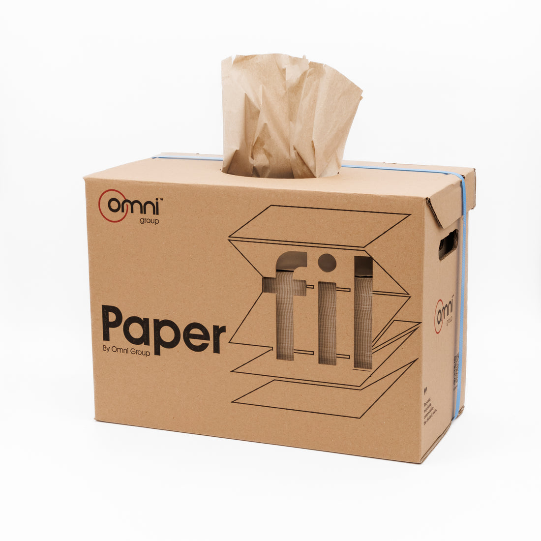 Omni PaperFil™ Paper Void Fill in Dispenser Box - 380mm x 500m - 50gsm - Omni Packaging 